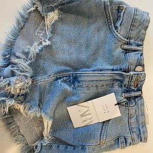 NEW light blue shorts from zara